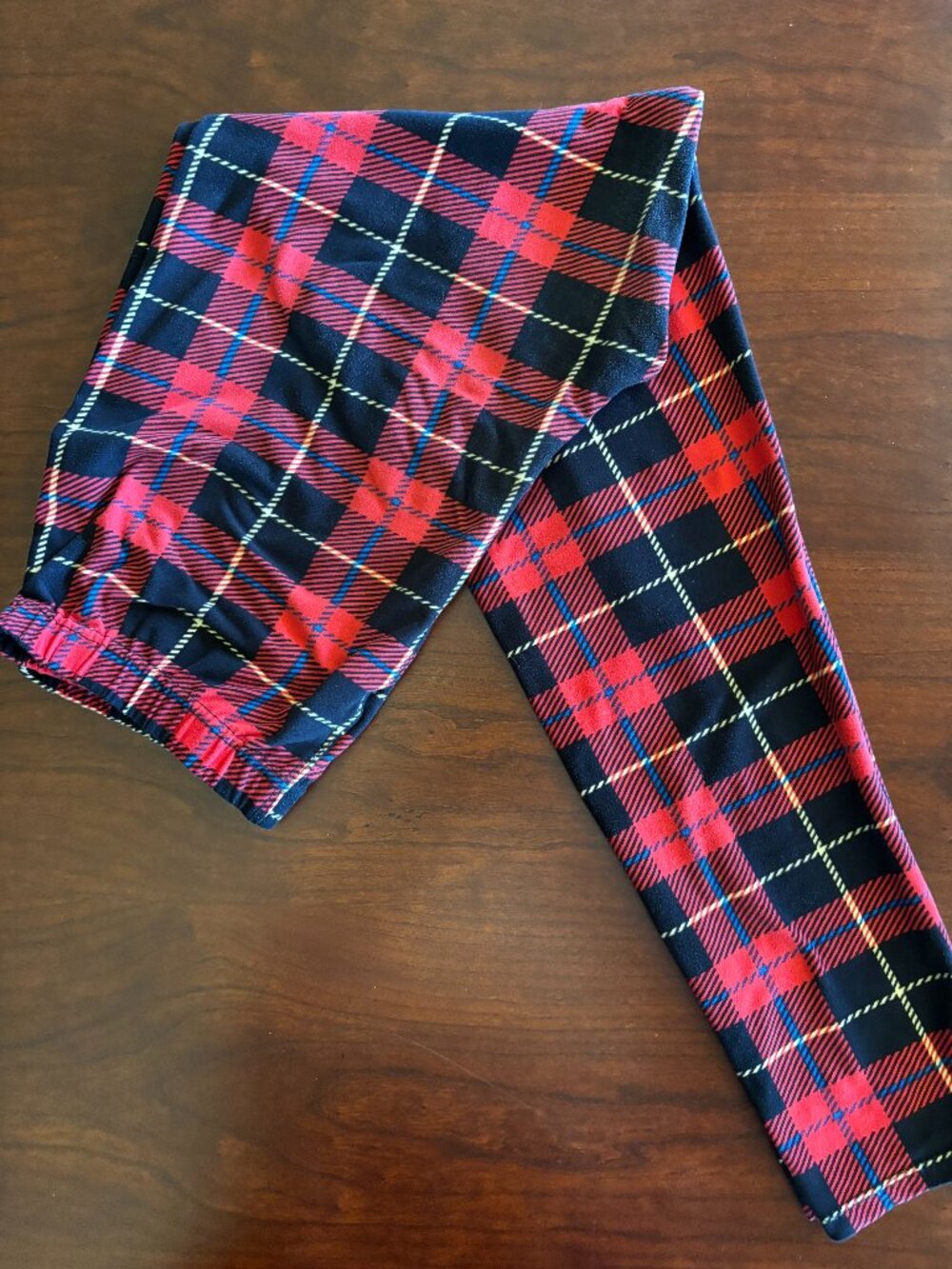 Agnes & Dora Red Plaid Leggings